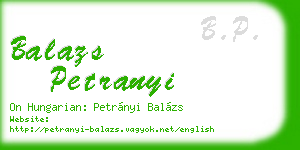 balazs petranyi business card