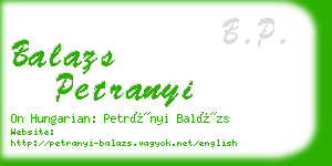 balazs petranyi business card